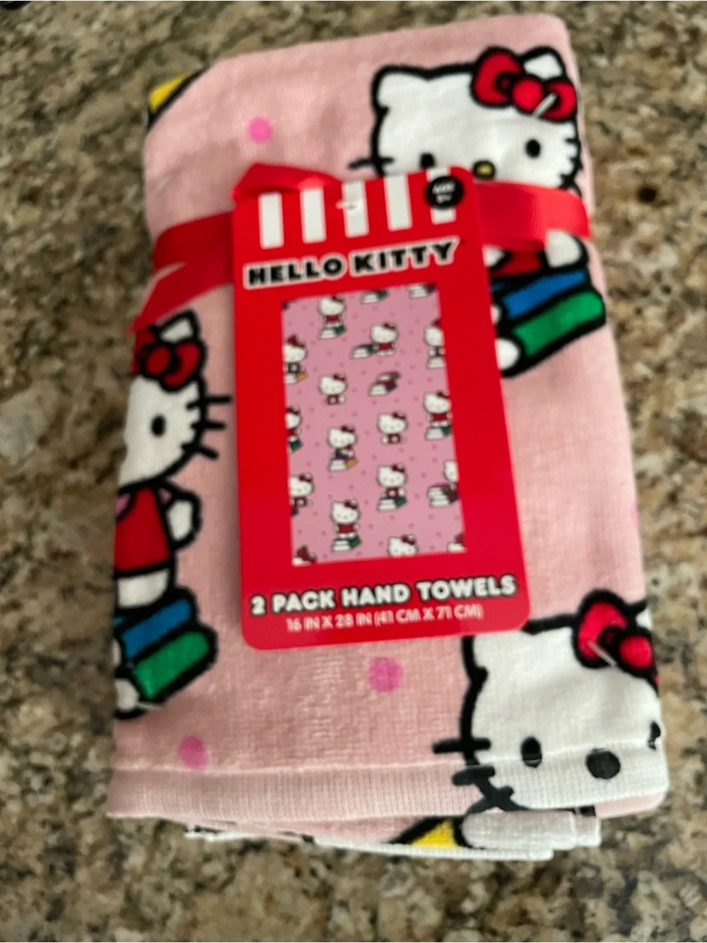 Hello Kitty Pink & White Character Hand Towels - 2 Pack